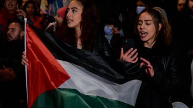 صورة تظاهرة مؤيدة لفلسطين هذه الليلة بباريس
